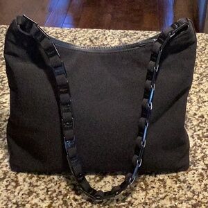 Salvatore Ferragamo Black Mini Bag with Ruffled Strap